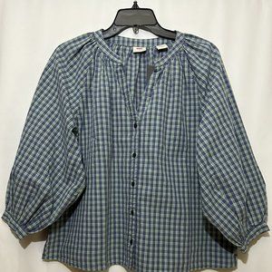 Levi's Women's Lainey Standard Fit The Everyday Blouse Color Crown Blue-Blue M